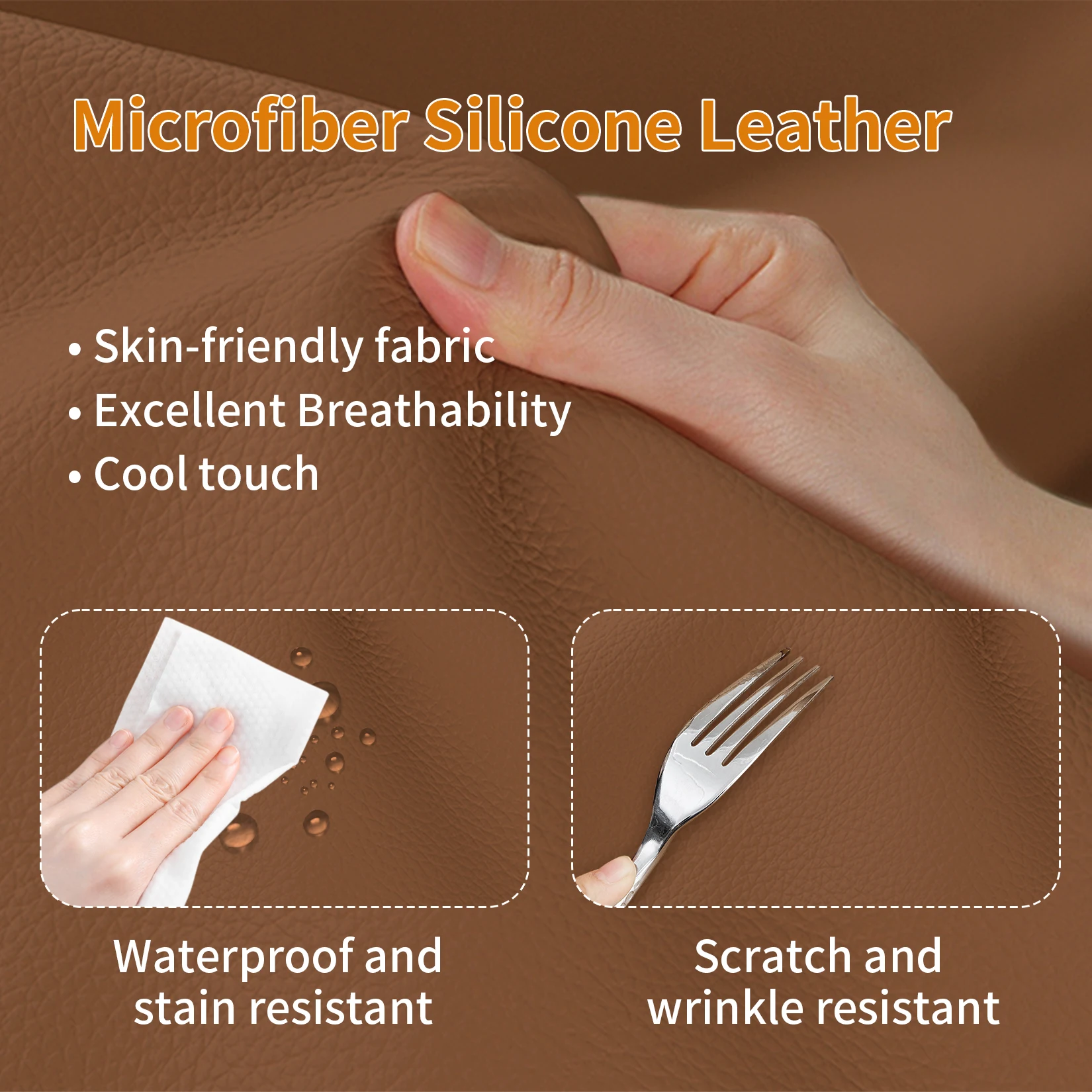 Set of 2 Luxury Kitchen Dining Chairs Microfiber Leather Dining Room Chairs Upholstered Seat for Restaurant Hotel Office - Image 6